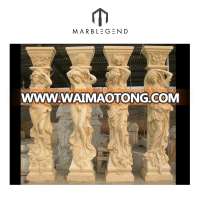 High quality Western Style hand craved statue marble columns pillars