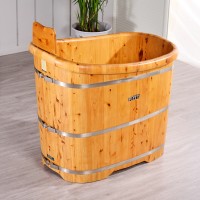 chinese wholesale solid wood cheap portable wooden small freestanding bathtub