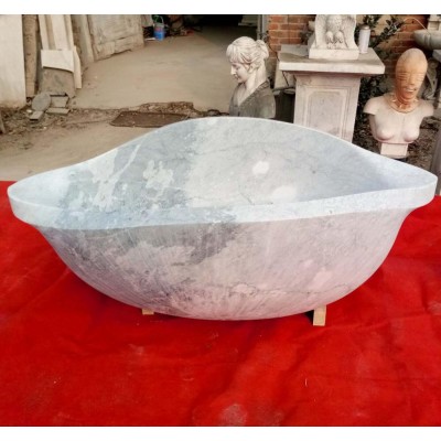 boat shaped white marble bathtub for hotel